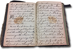 two pages in George Henry Hambley's handwritten diary